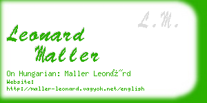 leonard maller business card